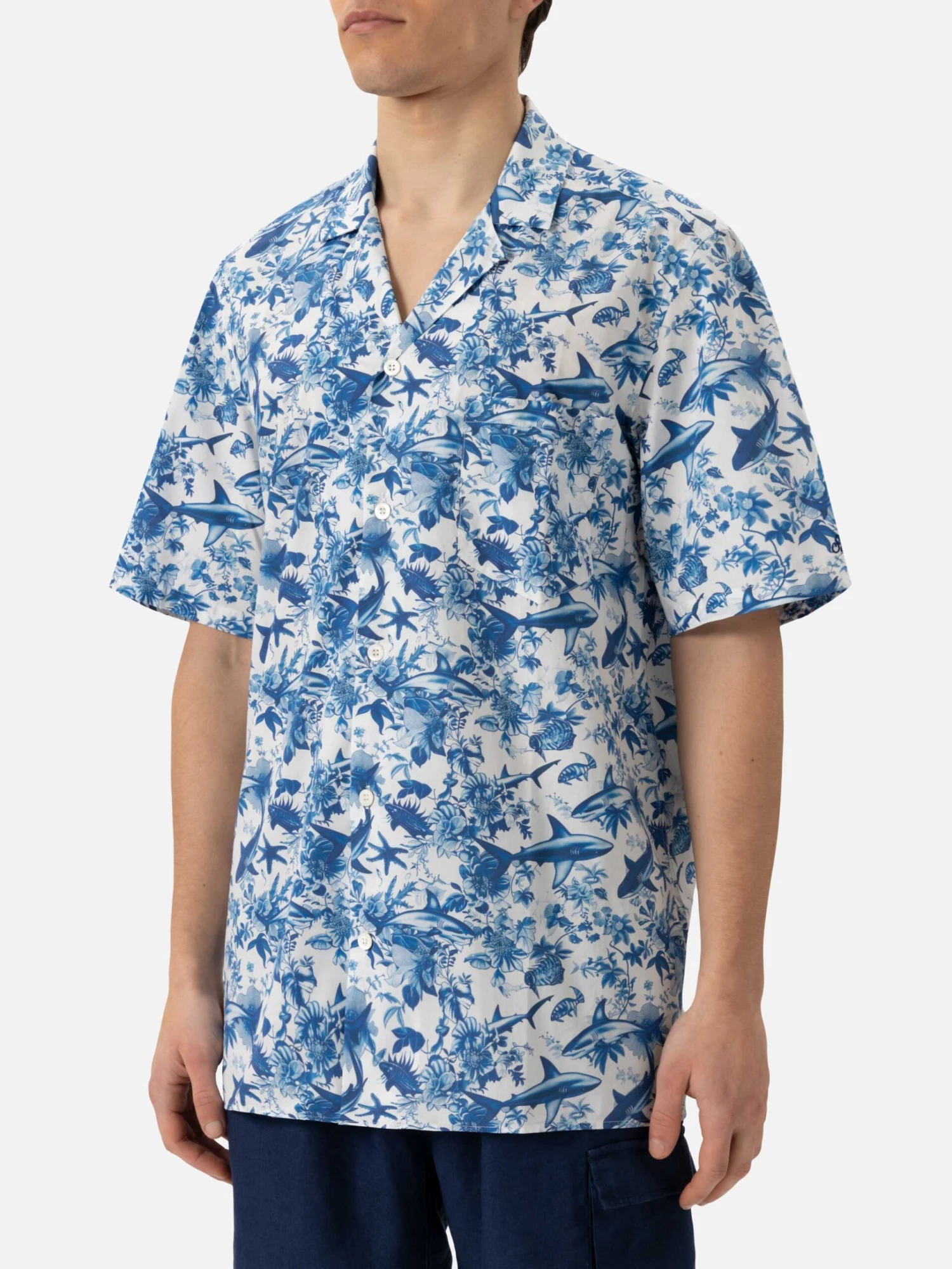 MC2 Saint Barth Kalea Cotton Shirt With Shark Print | AI CO-CREATED DESIGN BY RICKDICK - POWERED BY RED-EYE 3 MC2 Saint Barth Kalea Cotton Shirt With Shark Print | AI CO-CREATED DESIGN BY RICKDICK - POWERED BY RED-EYE