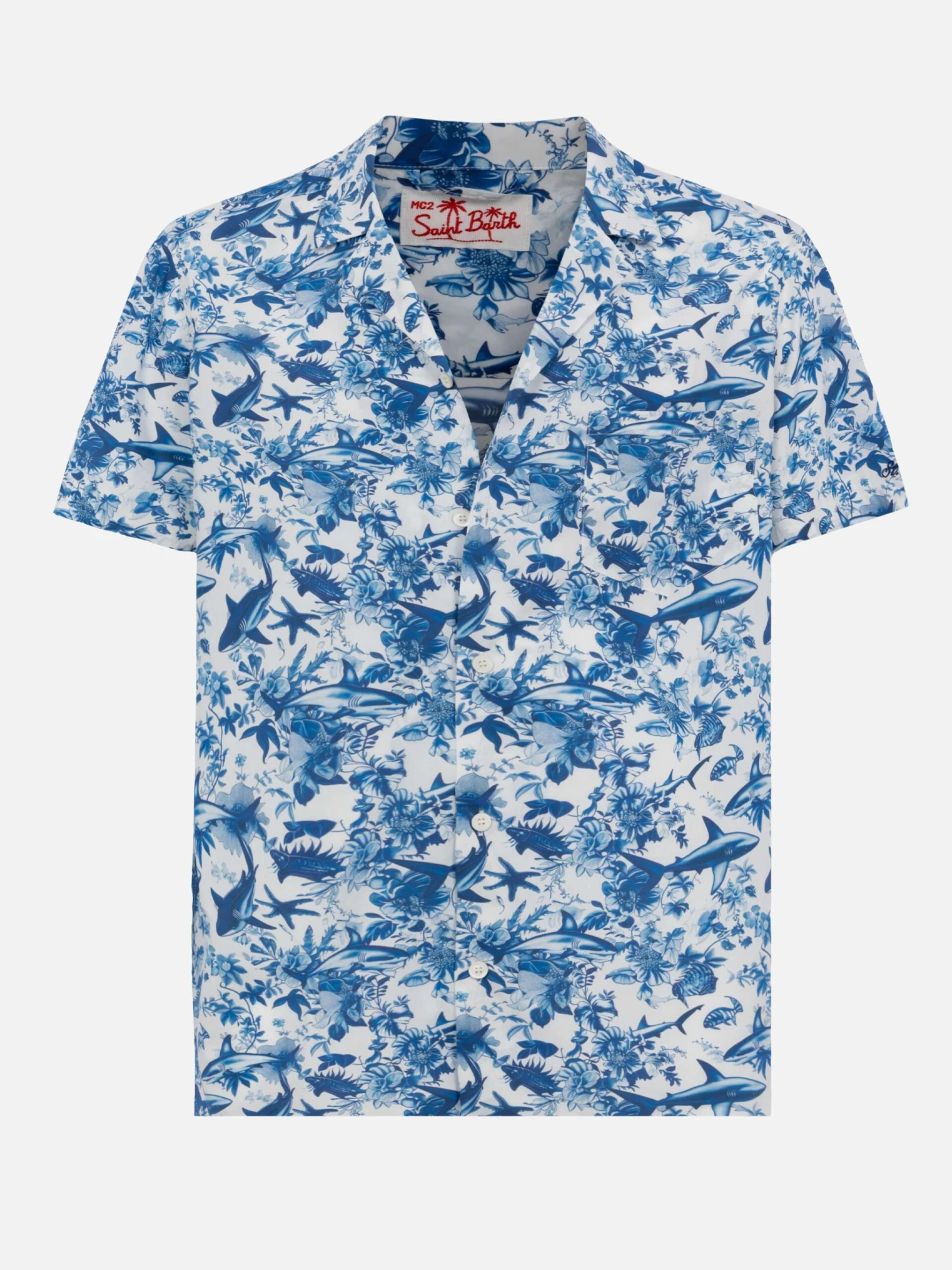 MC2 Saint Barth Kalea Cotton Shirt With Shark Print | AI CO-CREATED DESIGN BY RICKDICK - POWERED BY RED-EYE 6 MC2 Saint Barth Kalea Cotton Shirt With Shark Print | AI CO-CREATED DESIGN BY RICKDICK - POWERED BY RED-EYE - Image 4