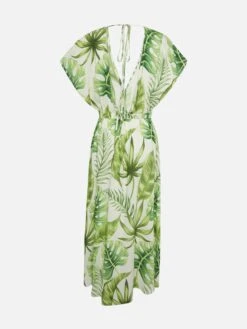 Tropical Leaves Print Long Dress -MC2 Saint Barth Shop UID KATE001JMLV10 WOMAN DRESS WHITE MC2 MC2 20250620123511 6