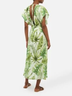 Tropical Leaves Print Long Dress -MC2 Saint Barth Shop UID KATE001JMLV10 WOMAN DRESS WHITE MC2 MC2 20250630142725 3