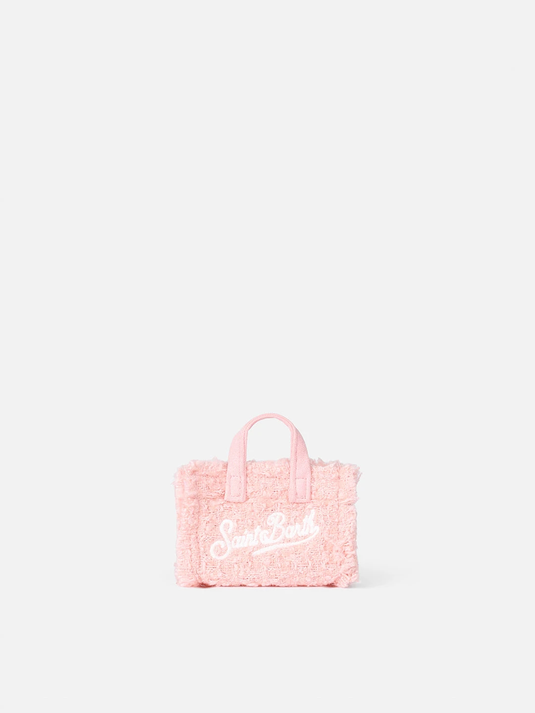 MC2 Saint Barth Pink Tweed Fabric Key Holder With Logo Embroidery 3 MC2 Saint Barth Pink Tweed Fabric Key Holder With Logo Embroidery