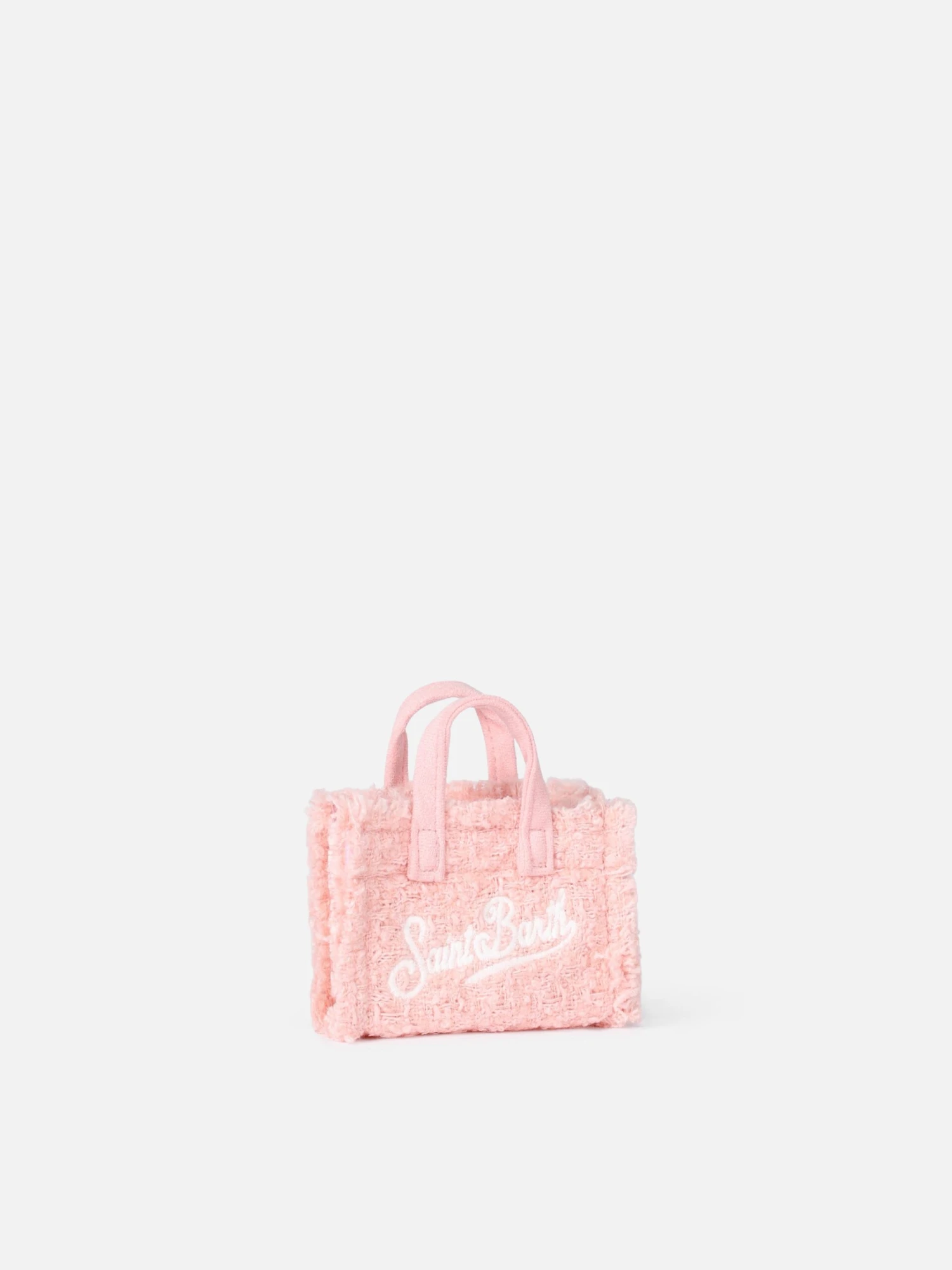 MC2 Saint Barth Pink Tweed Fabric Key Holder With Logo Embroidery 4 MC2 Saint Barth Pink Tweed Fabric Key Holder With Logo Embroidery - Image 2