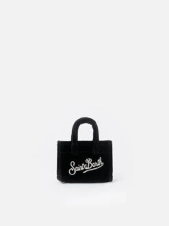 MC2 Saint Barth Black Velvet Fabric Key Holder With Logo Embroidery -MC2 Saint Barth Shop UID KEYB00201336G ACCESSORY GENERICO BLACK 20241023113502 02