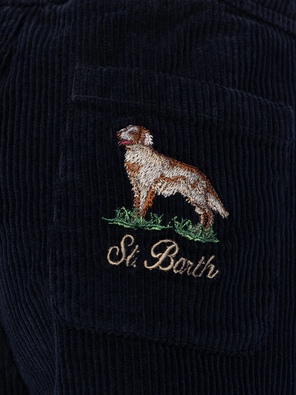 MC2 Saint Barth Boy Corduroy Pants Kilkenny With Country Dog Embroidery 5 MC2 Saint Barth Boy Corduroy Pants Kilkenny With Country Dog Embroidery - Image 3