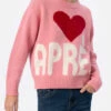 MC2 Saint Barth Woman Pink Fair Isle Sweater Kyla With Apres Ski Jacquard