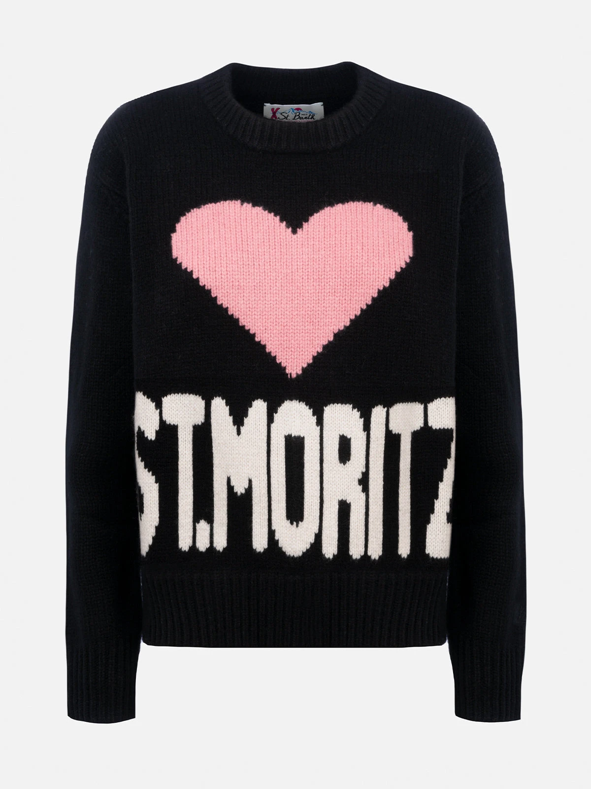 MC2 Saint Barth Woman Black Fair Isle Sweater Kyla With St. Moritz Jacquard 7 MC2 Saint Barth Woman Black Fair Isle Sweater Kyla With St. Moritz Jacquard - Image 5
