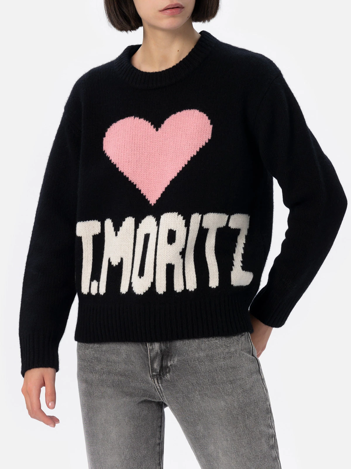 MC2 Saint Barth Woman Black Fair Isle Sweater Kyla With St. Moritz Jacquard 3 MC2 Saint Barth Woman Black Fair Isle Sweater Kyla With St. Moritz Jacquard