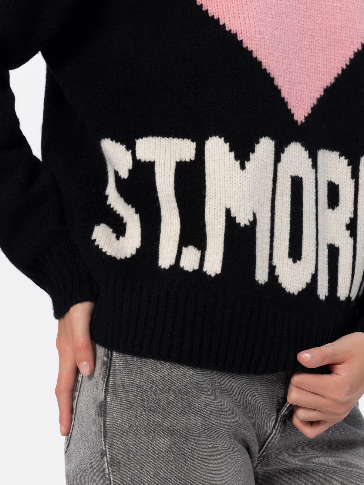 MC2 Saint Barth Woman Black Fair Isle Sweater Kyla With St. Moritz Jacquard 5 MC2 Saint Barth Woman Black Fair Isle Sweater Kyla With St. Moritz Jacquard - Image 3