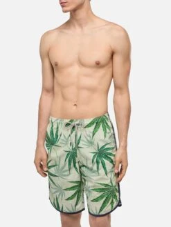 MC2 Saint Barth Boardshorts Lanikai With Leaves Print -MC2 Saint Barth Shop UID LANI001MARA11 MAN SWIMSHORT BROWNMC2MC2 MC2 1