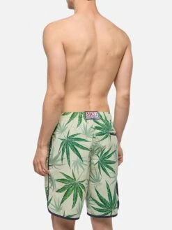 MC2 Saint Barth Boardshorts Lanikai With Leaves Print -MC2 Saint Barth Shop UID LANI001MARA11 MAN SWIMSHORT BROWNMC2MC2 MC2 3
