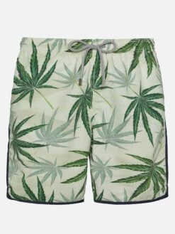 MC2 Saint Barth Boardshorts Lanikai With Leaves Print