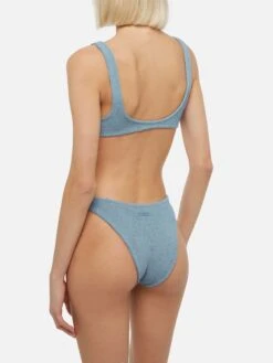 MC2 Saint Barth Laurel Crinkle Lurex Silver Cut-out One-piece Swimsuit -MC2 Saint Barth Shop UID LAU000200301H WOMAN ONE PIECE BLUE LUREX 20250320133500 3