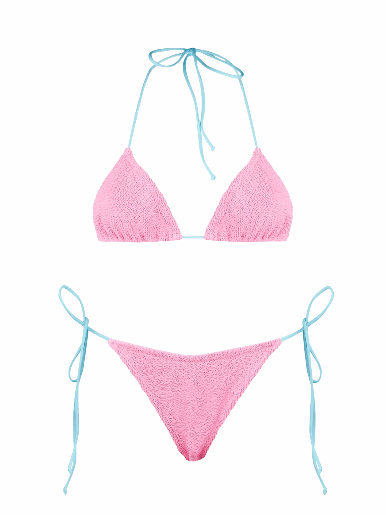 MC2 Saint Barth Woman Pink Crinkle Triangle Bikini | MELISSA SATTA SPECIAL EDITION 3 MC2 Saint Barth Woman Pink Crinkle Triangle Bikini | MELISSA SATTA SPECIAL EDITION