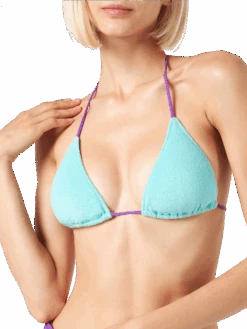 MC2 Saint Barth Woman Water Green Terry Triangle Bikini | MELISSA SATTA SPECIAL EDITION 9 MC2 Saint Barth Woman Water Green Terry Triangle Bikini | MELISSA SATTA SPECIAL EDITION -MC2 Saint Barth Shop UID LCN000209724D crinkle bikini melissa satta 3