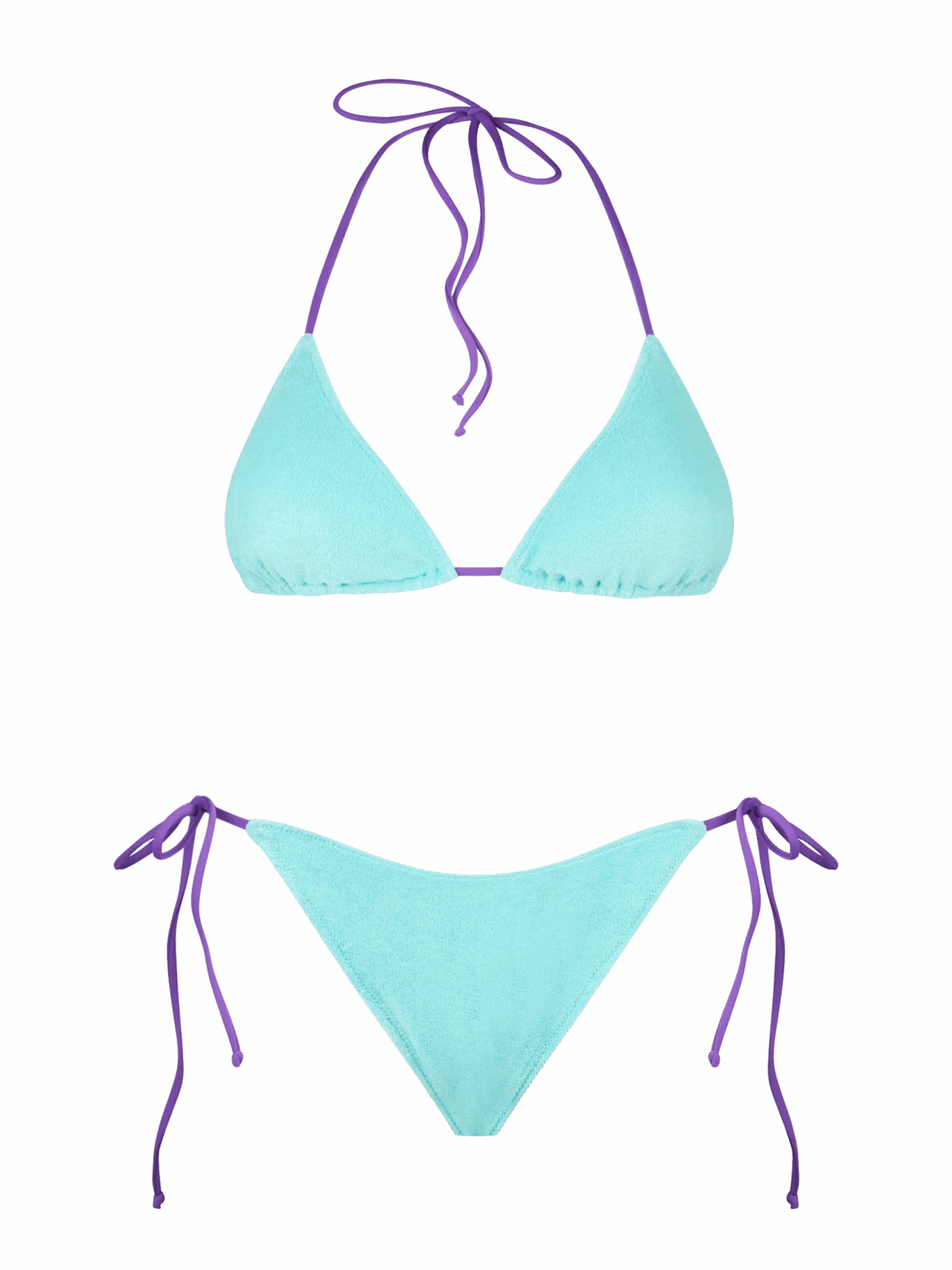 MC2 Saint Barth Woman Water Green Terry Triangle Bikini | MELISSA SATTA SPECIAL EDITION 3 MC2 Saint Barth Woman Water Green Terry Triangle Bikini | MELISSA SATTA SPECIAL EDITION