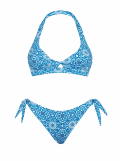 MC2 Saint Barth Bralette Bikini Leda Yali With Majolica Print