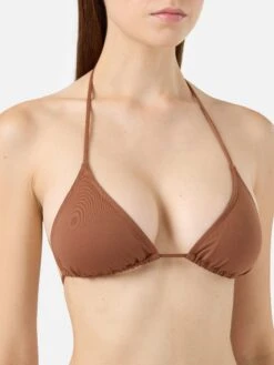 MC2 Saint Barth Triangle Bikini Leah Lido In Brown With Classic Swim Briefs -MC2 Saint Barth Shop UID LEH000100132H WOMAN TOPBIKINI BROWN 0 0 2