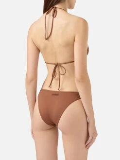MC2 Saint Barth Triangle Bikini Leah Lido In Brown With Classic Swim Briefs -MC2 Saint Barth Shop UID LEH000100132H WOMAN TOPBIKINI BROWN 0 0 3