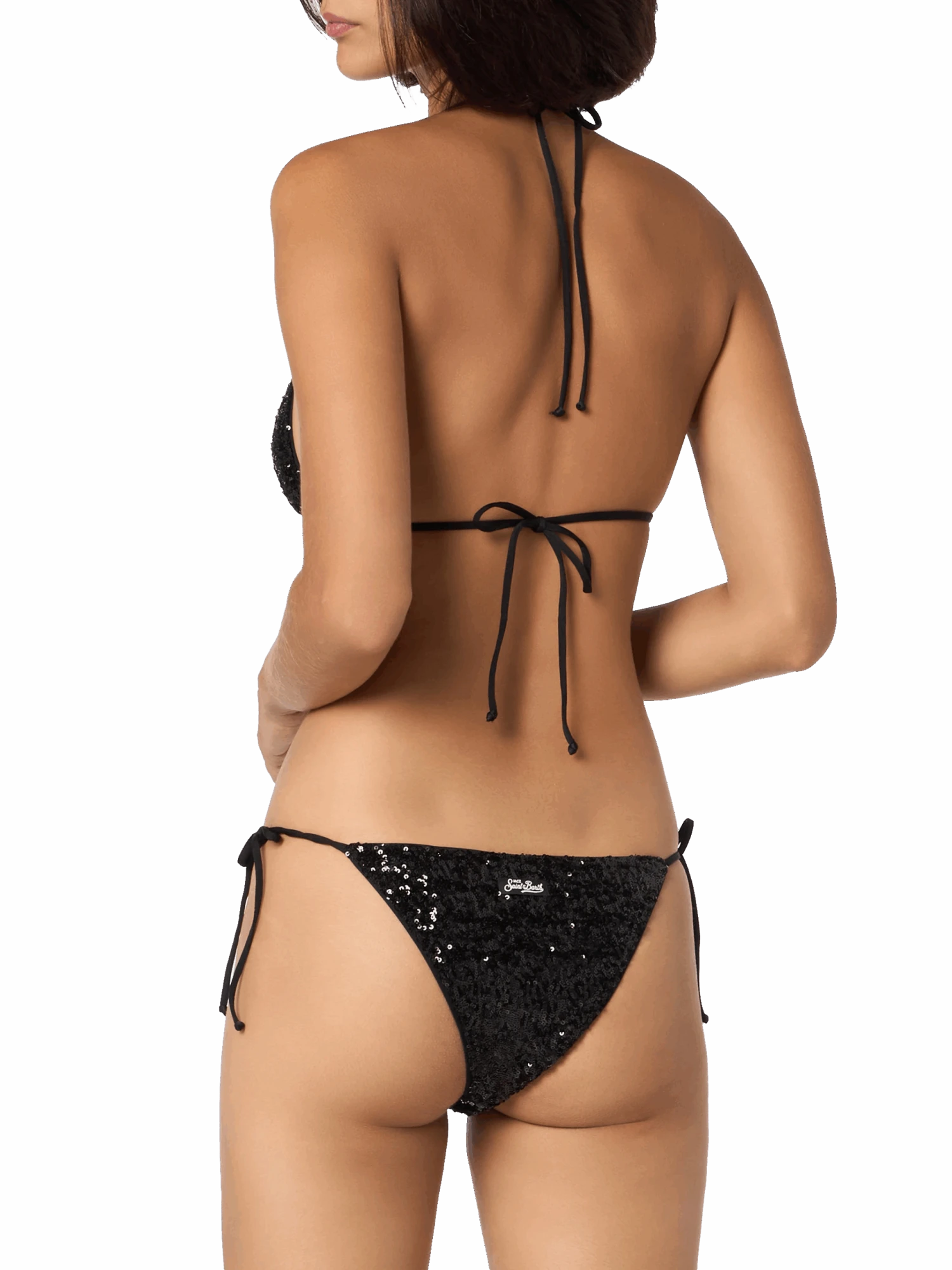 MC2 Saint Barth Woman Black Sequins Triangle Bikini Leah Marielle 6 MC2 Saint Barth Woman Black Sequins Triangle Bikini Leah Marielle - Image 4