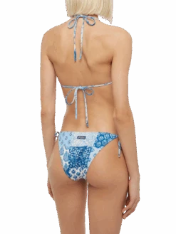 MC2 Saint Barth Triangle Bikini Leah Virgo With Floral Patch Print -MC2 Saint Barth Shop UID LEH000101021H WOMAN TOP SKY 0 0 3