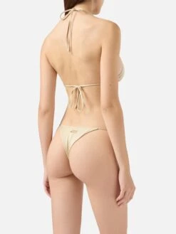 MC2 Saint Barth Jodene Shimmer Gold Cheeky Swim Briefs - Leah Shimmer Gold Triangle Top Swimsuit 10 MC2 Saint Barth Jodene Shimmer Gold Cheeky Swim Briefs - Leah Shimmer Gold Triangle Top Swimsuit -MC2 Saint Barth Shop UID LEH000101523H WOMAN TOPBIKINI YELLOW 0 0 3