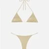 MC2 Saint Barth Jodene Shimmer Gold Cheeky Swim Briefs - Leah Shimmer Gold Triangle Top Swimsuit