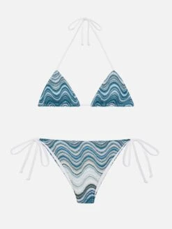 MC2 Saint Barth Marielle Raschel Classic Swim Briefs With Wave Pattern - Leah Raschel Wave Pattern Triangle Top