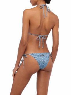 MC2 Saint Barth Classic Triangle Bikini Leah Marielle With Bandanna Print -MC2 Saint Barth Shop UID LEH000103185H WOMAN TOPBIKINI BLUE 0 0 3