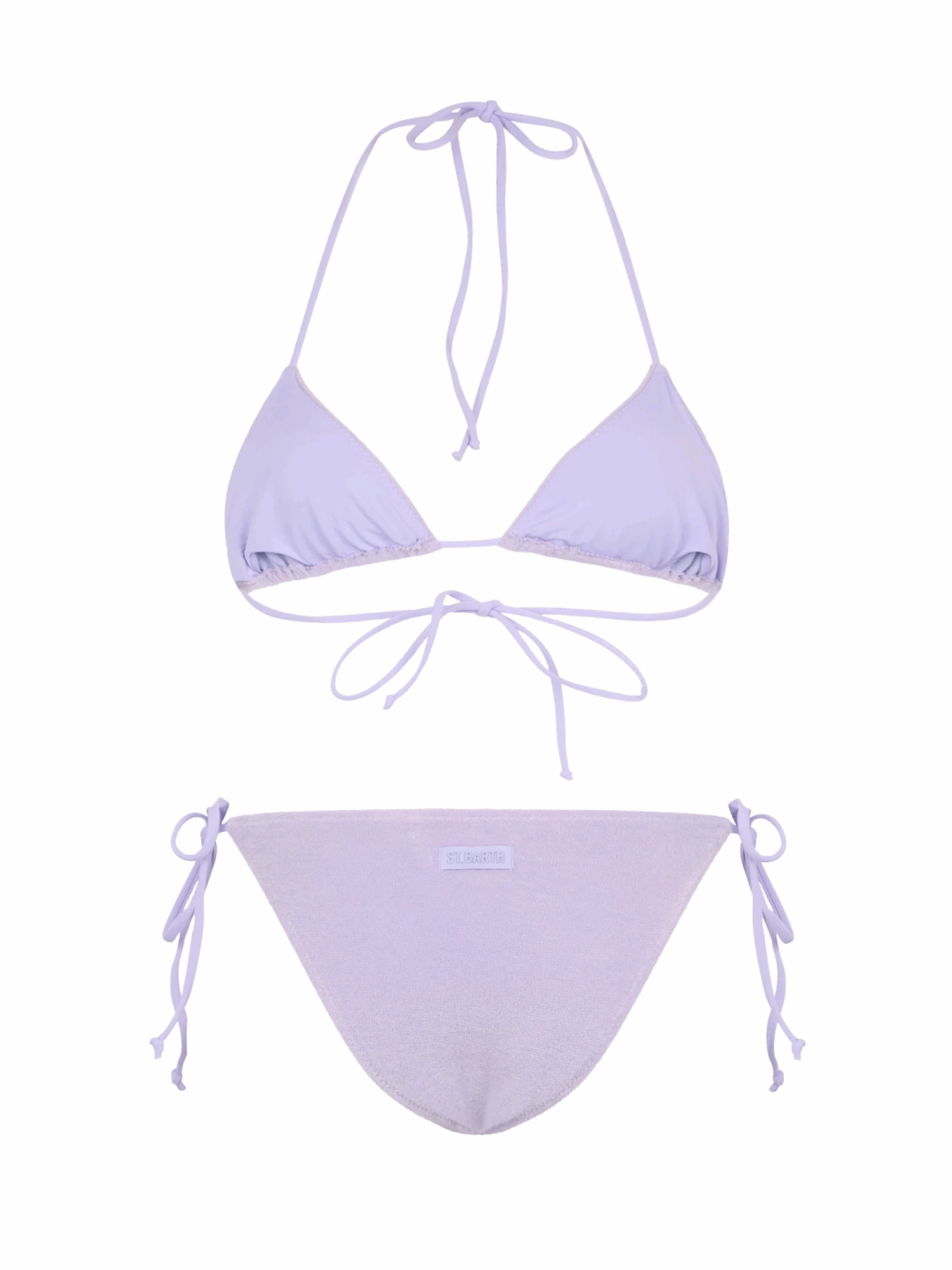 MC2 Saint Barth Woman Lilac Terry Triangle Bikini Leah Virgo 5 MC2 Saint Barth Woman Lilac Terry Triangle Bikini Leah Virgo - Image 3