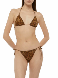 MC2 Saint Barth Lurex Classic Bikini Leah Marielle With Animalier Print -MC2 Saint Barth Shop UID LEH000901433H WOMAN TOPBIKINI BROWN 0 0 1