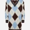 MC2 Saint Barth Woman Ultra Soft Knit Dress With Argyle Jacquard -MC2 Saint Barth Shop UID LEON00100530C WOMAN KNITWEAR MULTICOLOR BRITISHSTYLE 0 4