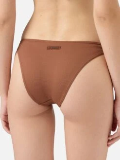MC2 Saint Barth Triangle Bikini Leah Lido In Brown With Classic Swim Briefs -MC2 Saint Barth Shop UID LID000100132H WOMAN BOTTOMBIKINI BROWN PLAIN.COLOR MC2 1