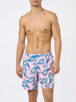 MC2 Saint Barth Man Lightweight Fabric Swim-shorts Lighting With Paisley Print -MC2 Saint Barth Shop UID LIG000100854F MAN SWIMSHORT SKY 1