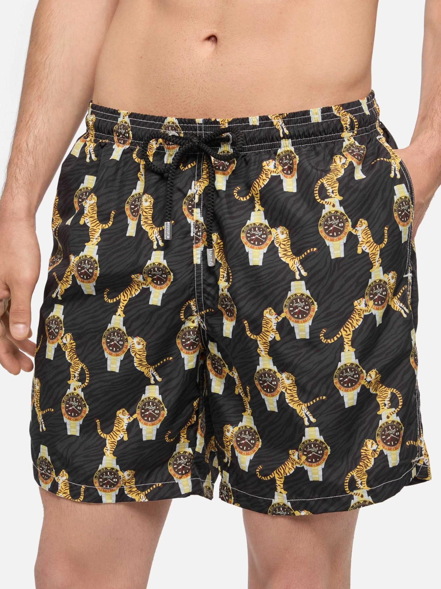 MC2 Saint Barth Lightweight Fabric Swim-shorts Lighting With Watche And Tiger Print 6 MC2 Saint Barth Lightweight Fabric Swim-shorts Lighting With Watche And Tiger Print - Image 4