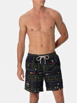 MC2 Saint Barth Lightweight Fabric Swim-shorts Lighting With Pac-Man Print|PAC-MAN SPECIAL EDITION -MC2 Saint Barth Shop UID LIG000104769H MAN SWIMSHORT BLACK PACMAN 3
