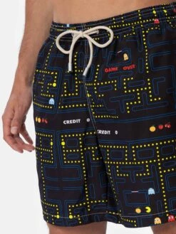 MC2 Saint Barth Lightweight Fabric Swim-shorts Lighting With Pac-Man Print|PAC-MAN SPECIAL EDITION -MC2 Saint Barth Shop UID LIG000104769H MAN SWIMSHORT BLACK PACMAN 5