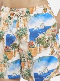 MC2 Saint Barth Lightweight Fabric Swim-shorts Lighting With Capri View Print | AI CO-CREATED DESIGN BY RICKDICK - POWERED BY RED-EYE -MC2 Saint Barth Shop UID LIG000105409H MAN SWIMSHORT SKY POSTCARDPLACES AIBYRICKDICK 20250516163550 2