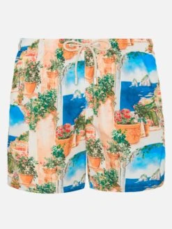 MC2 Saint Barth Lightweight Fabric Swim-shorts Lighting With Capri View Print | AI CO-CREATED DESIGN BY RICKDICK - POWERED BY RED-EYE