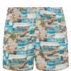 MC2 Saint Barth Lightweight Fabric Swim-shorts Lighting With Porto Cervo Postcards Print | AI CO-CREATED DESIGN BY RICKDICK - POWERED BY RED-EYE