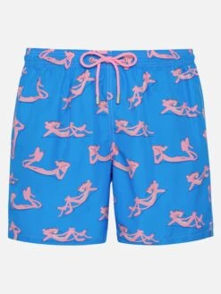 MC2 Saint Barth Lightweight Fabric Swim Shorts Lighting With The Pink Panther Print | THE PINK PANTHER SPECIAL EDITION