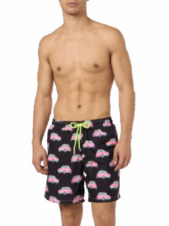 MC2 Saint Barth Man Light Fabric Swim Shorts With Cars Print | MARCO LODOLA SPECIAL EDITION -MC2 Saint Barth Shop UID LIG000107178D MAN SWIMSHORT BLACK 20240709223500 1