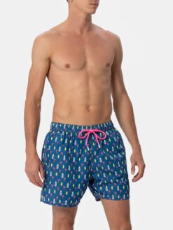 MC2 Saint Barth Man Lightweight Fabric Swim-shorts Lighting Micro Fantasy With Cocktail Print -MC2 Saint Barth Shop UID LIG000300113F MAN SWIMSHORT BLUE 1