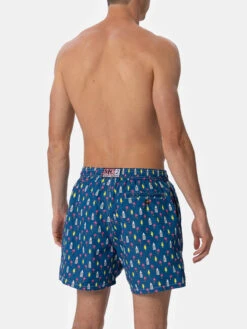 MC2 Saint Barth Man Lightweight Fabric Swim-shorts Lighting Micro Fantasy With Cocktail Print -MC2 Saint Barth Shop UID LIG000300113F MAN SWIMSHORT BLUE 2