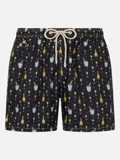 MC2 Saint Barth Man Lightweight Fabric Swim-shorts Lighting Micro Fantasy With Bollicine Print