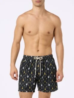 MC2 Saint Barth Man Lightweight Fabric Swim-shorts Lighting Micro Fantasy With Bollicine Print -MC2 Saint Barth Shop UID LIG000300116F MAN SWIMSHORT BLACK 20240620113500 3