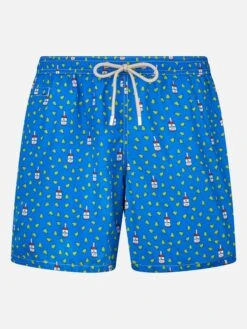 MC2 Saint Barth Man Lightweight Fabric Swim-shorts Lighting Micro Fantasy With Rum And Pear Print