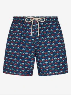 MC2 Saint Barth Man Lightweight Fabric Swim-shorts Lighting Micro Fantasy With Santa Driver Print