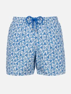MC2 Saint Barth Man Lightweight Fabric Swim-shorts Lighting Micro Fantasy With Loabster Print