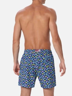MC2 Saint Barth Man Lightweight Fabric Swim-shorts Lighting Micro Fantasy With Shark Print -MC2 Saint Barth Shop UID LIG000300656F MAN SWIMSHORT BLUE 03