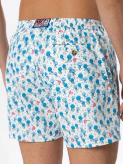 MC2 Saint Barth Man Light Fabric Swim Shorts With Jellyfish Print -MC2 Saint Barth Shop UID LIG000300734D MAN SWIMSHORT WHITE FUNNY 20241118173500 04